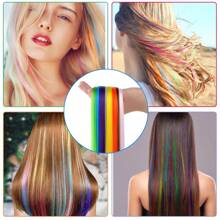 Rainbow Hair Extensions,Synthetic Colored I-Tip Feather Hair Extensions10-50strands/Pack Women's High Temperature Fiber Wig Accessories Solid Color Hair Colored Microlink Hair Set For Women, Kids - Gifts, Cosplay, Parties, Highlights