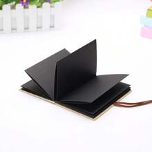 1pc 2025 Graduation Photo Album Scrapbook, For Room Decor, Photo Card Clips, Kpop Album Photo Cards, Gift For Boyfriend, Black Cowhide Paper Pages, 7"X5", 17 Folding Pages, DIY Notebook, Wedding Anniversary Memories, Travel, Guest Book, Christmas, Party, Guestbook, Birthday, Valentine's Day Gift