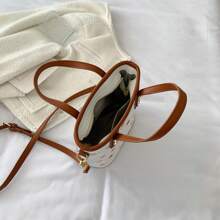New Fashion Women Handbag Bucket Shape Shoulder Bag Crossbody Bag Texture