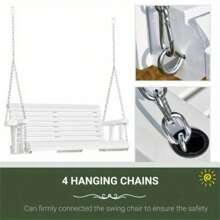 2-Seater Hanging Porch Swing, Outdoor Patio Swing Chair Seat