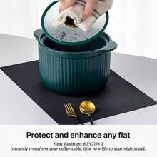 1 Stück/4 Stücke/6 Stücke Vinyl/Kunststoff gewebte Tischsets, wasserdicht & abwischbar für Küche, Innen-/Außentische, schwarz