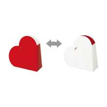 10 piezas Cajas de embalaje de papel en forma de corazón de doble cara color rojo, cajas de regalo plegables con diseño de amor para bodas y fiestas, embalaje creativo para dulces y repostería