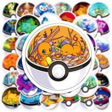 pokemon 50PCS Kawaii Pokemon Ball Pikachu Stickers Cute Decals Kids DIY Decoration Skateboard Phone Laptop Bike Fridge PVC Waterproof Graffiti Toys,School Supplies,Back To School