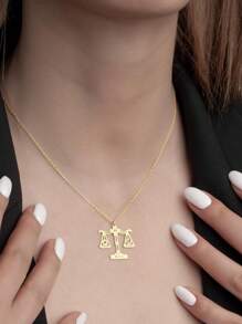 Collier personnalisé avec nom, cadeau d'avocat, bijou avec pierre de naissance du signe Balance, style d'avocat, cadeau d'anniversaire