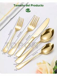 Juego De Cubiertos Acero Inoxidable - Champán - Ver 3
