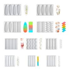 10pcs Assorted Silicone Mold Clips Hair Accessories, DIY Handmade Resin Crafts Suitable For Daily Wear - White - View 2