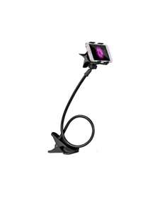 1pc Universal Slouchy Dual Clip Bedside Phone Stand Holder, Multi-Function Long Arm Phone Bracket