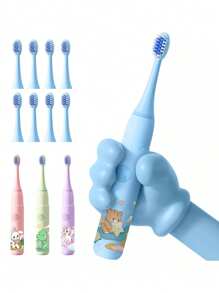 Cepillo Electrico Niño Dental Recargable+8cabezales Gratis - Azul - Ver 2
