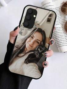 1 pieza/set Funda de teléfono de vidrio templado personalizada de alta definición y resistente a los golpes compatible con Samsung S24/S24+/S24FE/S24 Ultra, S25/S25+/S25 Ultra/S25 Edge y otros modelos de teléfonos Android