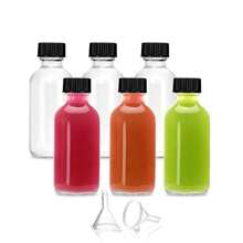 10 sztuk 2 Oz 60ml Mała przezroczysta szklana butelka z pokrywkami, puste pojemniki na napoje wielokrotnego użytku do soku, imbiru, olejków eterycznych, butelki na wodę do użytku na zewnątrz, do uprawiania sportu
