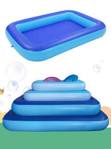 Piscina inflable, piscina rectangular, piscina redonda reforzada de doble capa, para juegos acuáticos en el patio trasero de la casa, jardín, exterior, interior, playa, interacción familiar, celebración de fiestas, apta para mayores de 3 años, regalo de cumpleaños