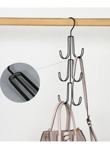 1PC Bag Rack Hook-Multi-Function Belt Tie Hook, 3-Layer Bag Hanger Iron Handbag Belt Hook, Home Cloakroom Storage Rack,Back To School,Dorm Essentials - Multicolor - View 7