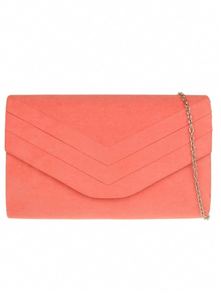 Girly Handbags Womens Faux Suede Plain Clutch Bag