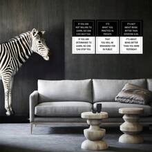 3pcs Framed Creative Canvas Poster, Inspirational Quotes Painting, Canvas Wall Art, Artwork Wall Painting For Gift, Bedroom Decor, Office Decor, Living Room Decor, Cafe, Bar, Wall Decor, Home And Dormitory Decoration, Wall Art With Frame - Multicolor - View 2