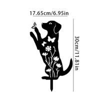 1 Pc Creative Metal Cute Dog Design Garden Stake, Home & Life Decor, Outdoor And Garden Supplies, Yard And Garden Decoration, Suitable For Outdoor Activities, Family Events, Birthdays, Weddings, Parties, And More. Various Styles Available.