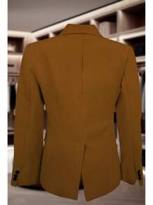SACO LISO CON SOLAPA A UN BOTON - Camel - Ver 3