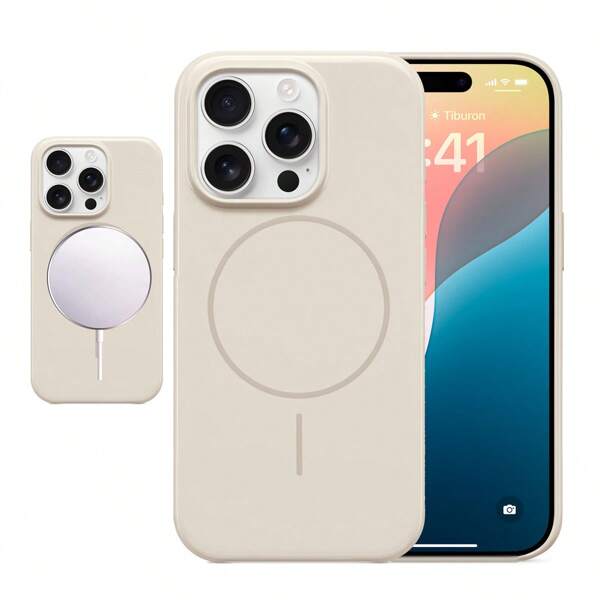 1pc Compatible With IPhone 16 Pro/16 Pro Max/16 Plus/16/15 Pro/15 Pro Max/15 Plus/15/14 Pro/14 Pro Max/14 Plus/14/13 Pro/13 Pro Max/13/12 Pro/12 Pro Max/12/11 Pro Max/11/11 Pro/XS Max/XR/XS/X And Galaxy S25 Ultra/S25 Plus/S25, Solid Color Shiny Silicone Phone Case With Magnetic Adsorption, Compatible With MagSafe Wireless Charging, Scratch-Resistant Full Coverage Design
