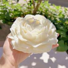1pc Large Rose Flower Silicone Candle Mold, Decorative Ornament, Small Flower DIY Plaster Mold For Car - Grey - View 2