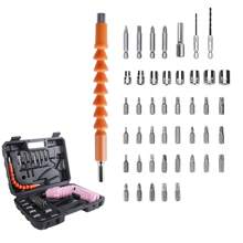Electric Screwdriver Cordless Rechargeable Pink Small Power Drill Set 3.6V Li-Ion 3.5N.M Max Torque Electric Rotatable With Case LED Light Screwdriver For Home Office DIY Tools Tools - 47pcs - View 3