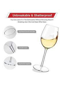 2/4/6PCS Unbreakable Transparent Wine Glasses Tritan Plastic Dishwasher Friendly Glassware Suitable For Camping Parties, Party, Birthday Decoration, Gift For Father