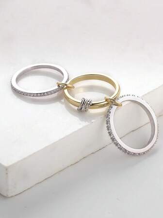 1 件时尚多色装饰指节戒指，适合女士日常佩戴和正式场合