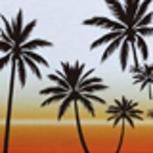 New Palm Tree & Green Plant Print Casual T-Shirt For Men, Summer - White - View 4