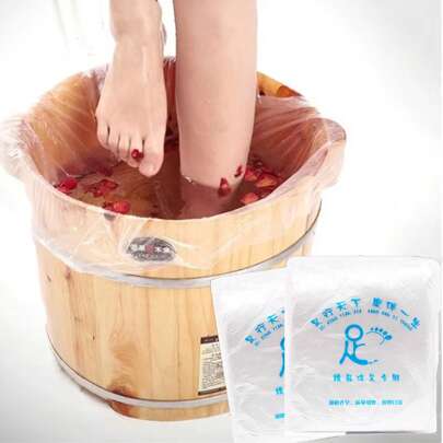 TOEDO 80 Stücke Einweg-Fußwannenbezüge Badebassin-Beutel für Füße Pediküre Fußentgiftungs-SPA Wärmespeicher-Zubehör 65*55cm