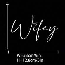 1 件“妻子”心形图案熨烫转印贴花，混合颜色涤纶热压贴纸，适用于 DIY T 恤、连帽衫、牛仔裤、包包和枕头