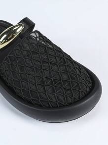 Sandalias de plataforma con malla, hebilla dorada y estilo clásico para mujer, ideales para el verano