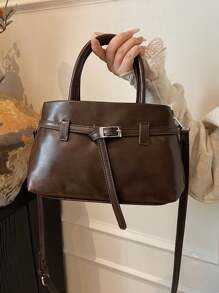 Bolso de hombro de moda de unicolor de PU para mujer, versátil y ligero de gran capacidad, bolso cruzado, diseño bonito y simple, estilo oficinista elegante, adecuado para estudiantes universitarias, mujeres trabajadoras, oficina, campus, viajes de negocios, fiestas, viajes al aire libre y regalo de cumpleaños