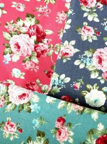 1pc Vintage Floral Patterned Quilt Fabric With Rose Flower Print, Suitable For Quilting, Sewing, DIY Crafts