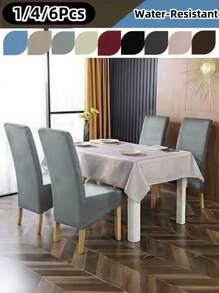 XL Size Stretch Chair Covers For Dining Room,Water-Resistant Large Dining Room Chair Slipcovers,Stretch Chair Cover,Parsons Chair Covers,Spandex High Chairs Protector Covers Seat Slipcover With Elastic Band For Dining Chairs,XL/Oversized Removable Washable Soft Spandex Extra Large Dining Room Chair Covers For Kitchen Hotel Table Banquet Solid Color(Light Mocha) - Multicolor - View 12