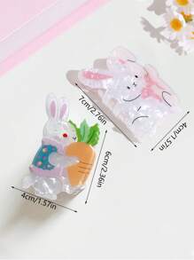 Easter Cute Small White Rabbit & Carrot Decor Hairpins, Cartoon Animal Hair Clips Hair Claws Claw Clips Hair Jaw Clip Hair Clamps Hair Clutch Hair Catcher Clip - Multicolor - View 6
