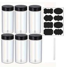 400ml Plastic PET Transparent Reusable Spice Jar With Dual Lids, Herb & Spice Storage Container With Sprinkler