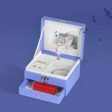 简约金色独角兽珠宝盒双层收纳音乐盒珠宝装饰礼品盒朋友生日礼物