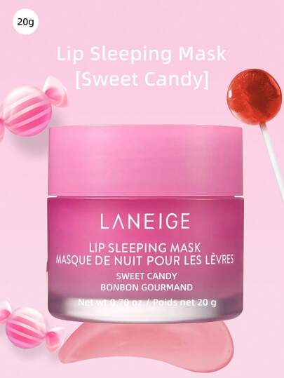 Laneige K-Beauty 20g läppsovmask Närande, återfuktande, C-vitamin, Murumuru och sheasmör, antioxidanter, flagnande, torra läppar, koreansk makeup, sött godis