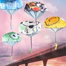 小黄鸭/青蛙/熊猫/恐龙/公鸡降落伞户外运动手抛降落伞公园玩具空投户外游戏飞行玩具