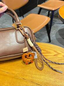 Yogodlns 精致编织面包钥匙扣，巧克力防丢面包钥匙扣，涤纶贝果吊坠挂饰，手工编织绳钥匙扣，巧克力贝果面包钥匙扣，涤纶防丢吊坠，女士礼物 - 彩色 - 查看 10