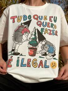 Camiseta Ilegal- Creme