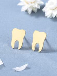 1 Pair Fashionable Hip Hop Teeth Design Earrings, Student Style Suitable For Daily Wear - Tooth Earrings - View 3