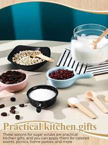 20 件迷你木勺套装，创意小勺，用于盛放粉末、沐浴盐、香料、蜂蜜、