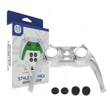 Juego TOPWOLF 5 en 1: Cubierta protectora del controlador de juego, que incluye cubiertas decorativas de repuesto para el frente y el mango central, y 4 tapas para los joysticks, compatible con 5 accesorios de juego, fabricado en material ABS, molde auténtico (controlador no incluido) - Juego de fundas 5 en 1 para PS5 - Ver 22