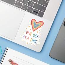 1PC One Day At A Time-sticker - Vinylsticker met bewustzijn van geestelijke gezondheid voor laptops, waterflessen en meer | Inspirerende quotesticker voor positiviteit, aanmoediging en veerkracht | Waterdichte bevestigingssticker voor dagelijkse motivatie