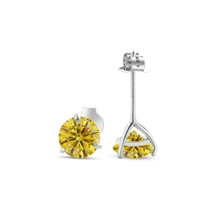 三爪闪亮莫桑石设计耳钉 925 纯银首饰 可爱简约风格日常佩戴配饰