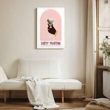 1pc Framed Canvas Poster, Dirty Martini Cocktail Recipe Wall Art Canvas Paintings, Ideal Gift For Bedroom Living Room Corridor, Wall Art, Room Decoration