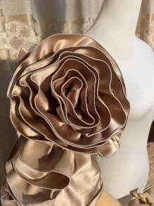 欧美风格手工3D立体花卉高端新娘披肩/斗篷，粉色和红色 - 香檳色 - 查看 6