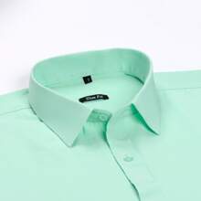Rand paul Men's Long Sleeve Dress Shirt Good Quality Slim Fit Microelasticity - Green - View 2