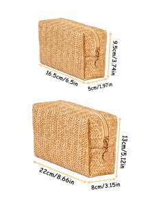 Customizable Embroidered Straw Bag, Lightweight, Casual, Minimalist, Large Capacity, Suitable For Girls, Female College Students, Office Workers, Back-To-School, Middle School, High School, University Students, Vacation, Fashionable Summer Holiday