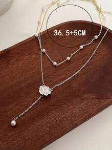 Faux Pearl Decor Chain Necklace