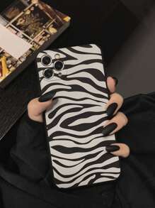 1 件 GUCADI 简约优雅黑色斑马图案柔软保护手机壳适用于 Apple//HONOR/ 手机 - 黑色 - 查看 1